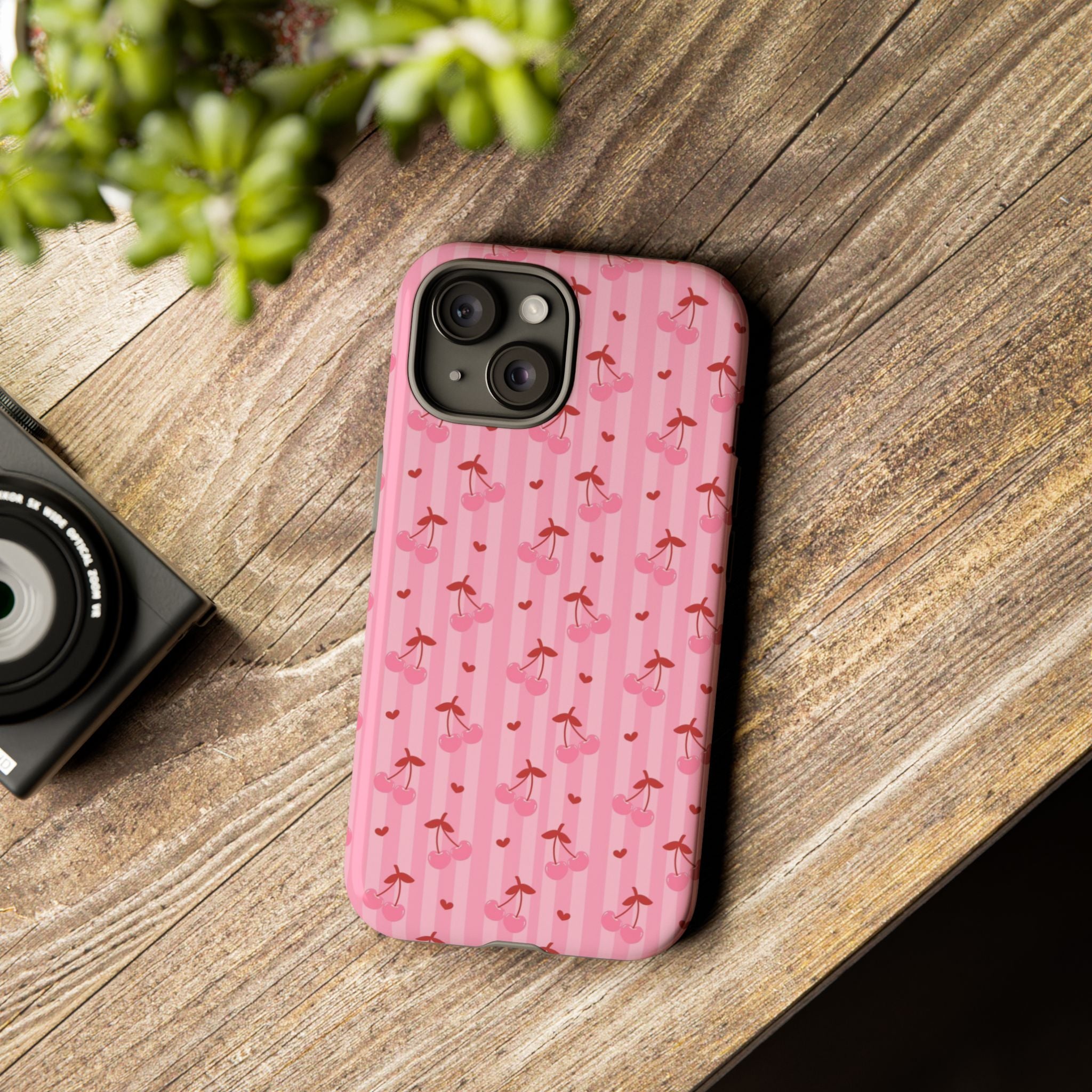 Pink Cherry Pattern Tough Phone Case