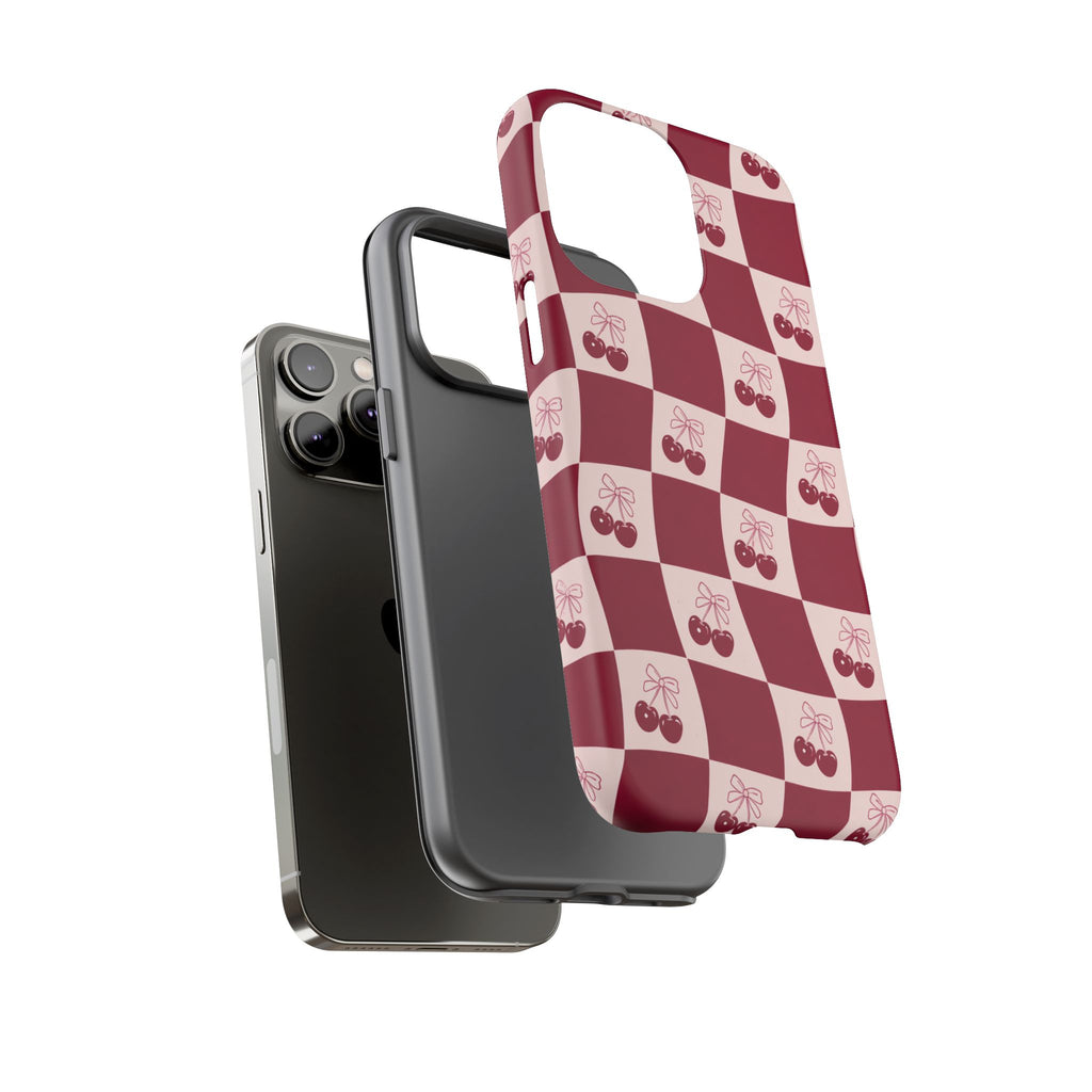 Cherry Checkerboard Tough Phone Case