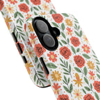 Floral Rose Pattern Tough Phone Case — Durable Garden-Inspired Protection