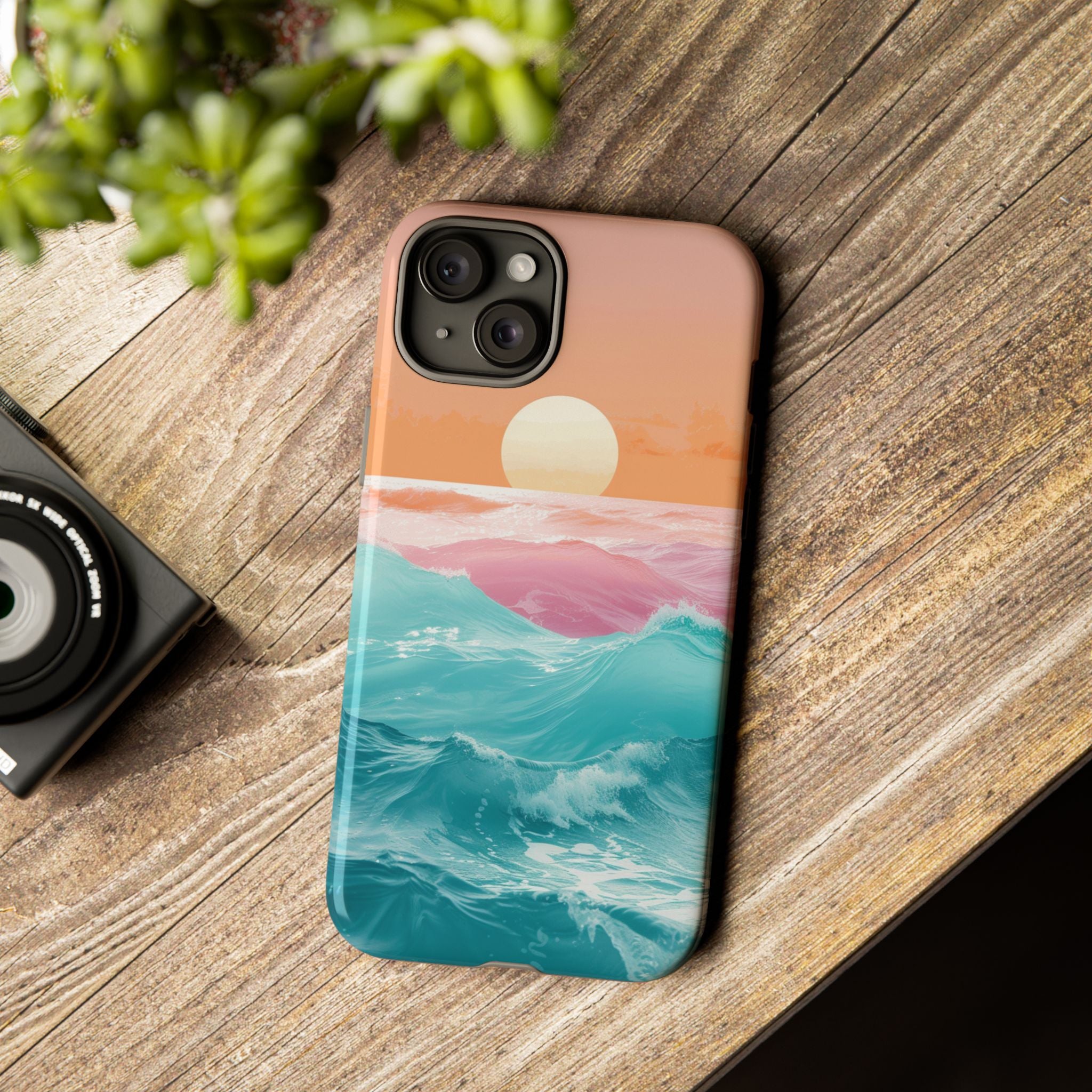 Sunset Ocean Tough Phone Case — Pastel Waves iPhone Cover