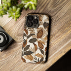 Autumn Leaves Phone Case — Brown Botanical Tough Case