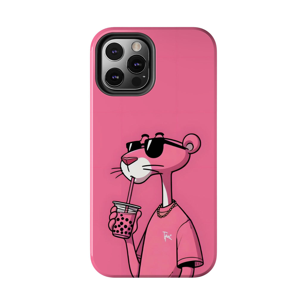 Pink Panther Bubble Tea Phone Case — Tough Protective iPhone Cover