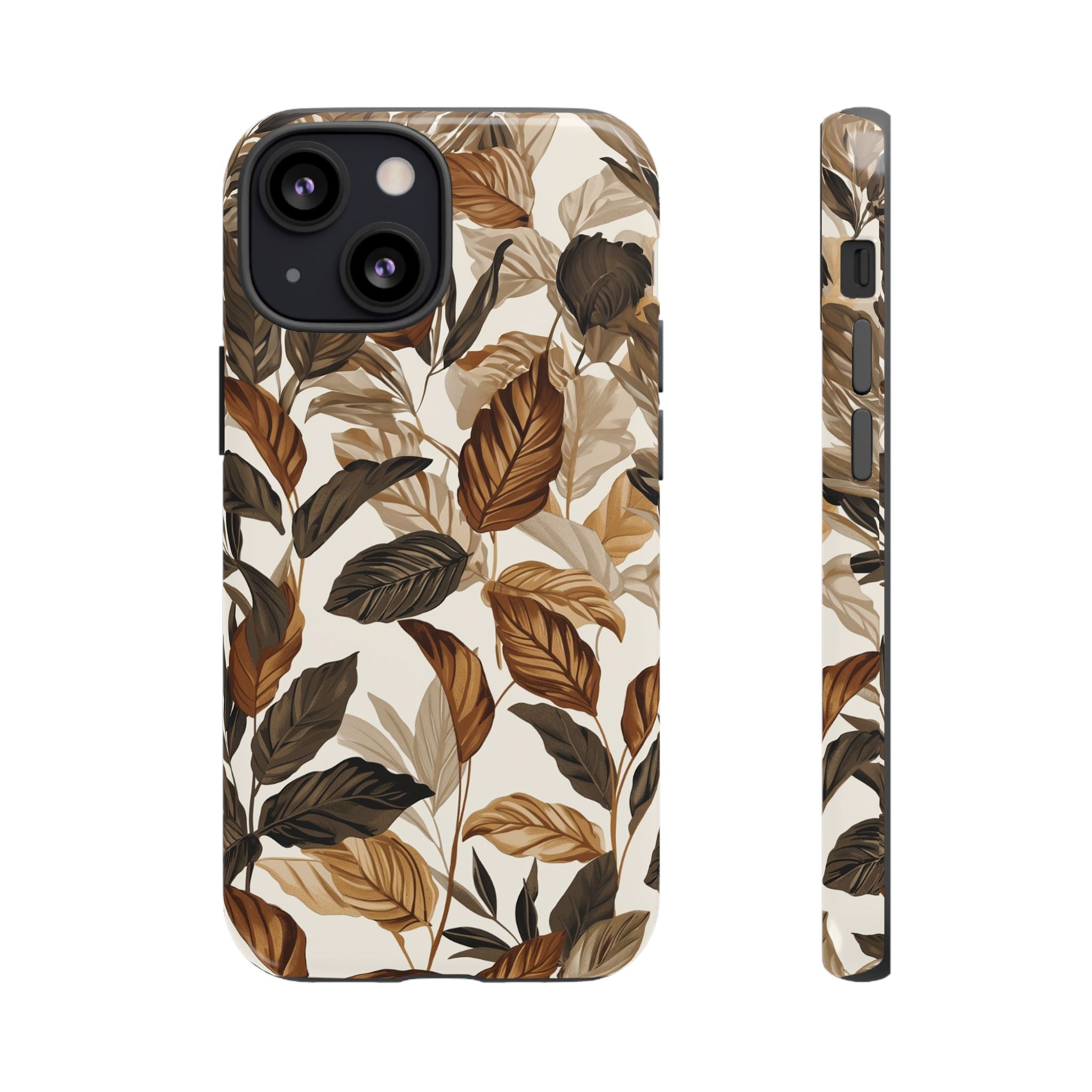 Autumn Leaves Phone Case — Brown Botanical Tough Case