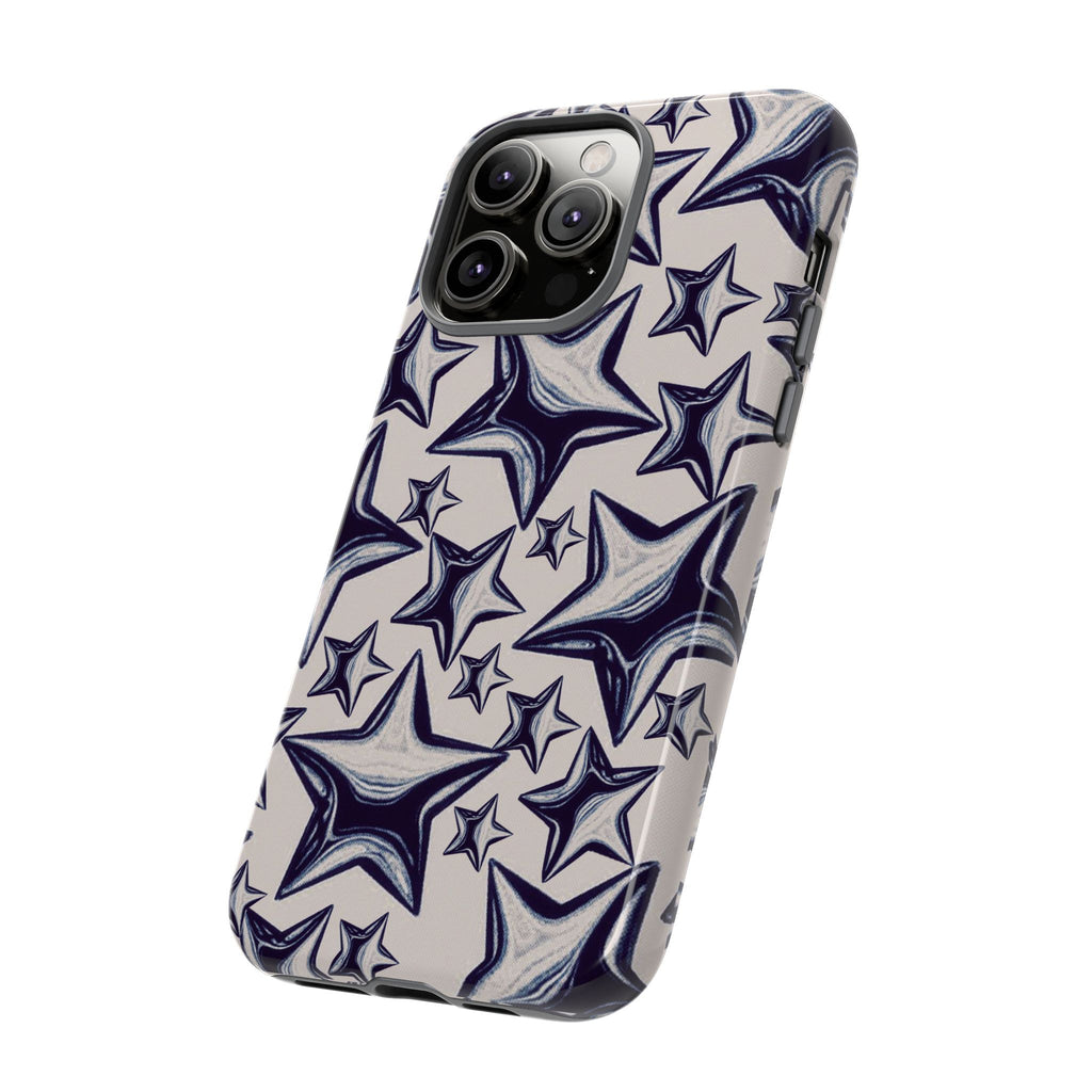 Star Sketch Tough Phone Case — Black & White Doodle Stars Protective Cover