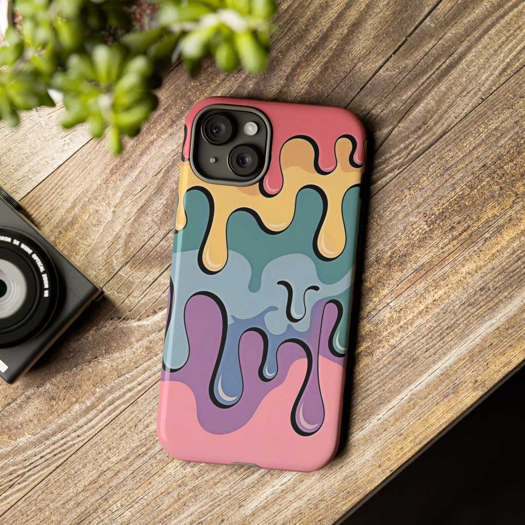 Color Drip Phone Case – Pastel Melting Art Protective Cover