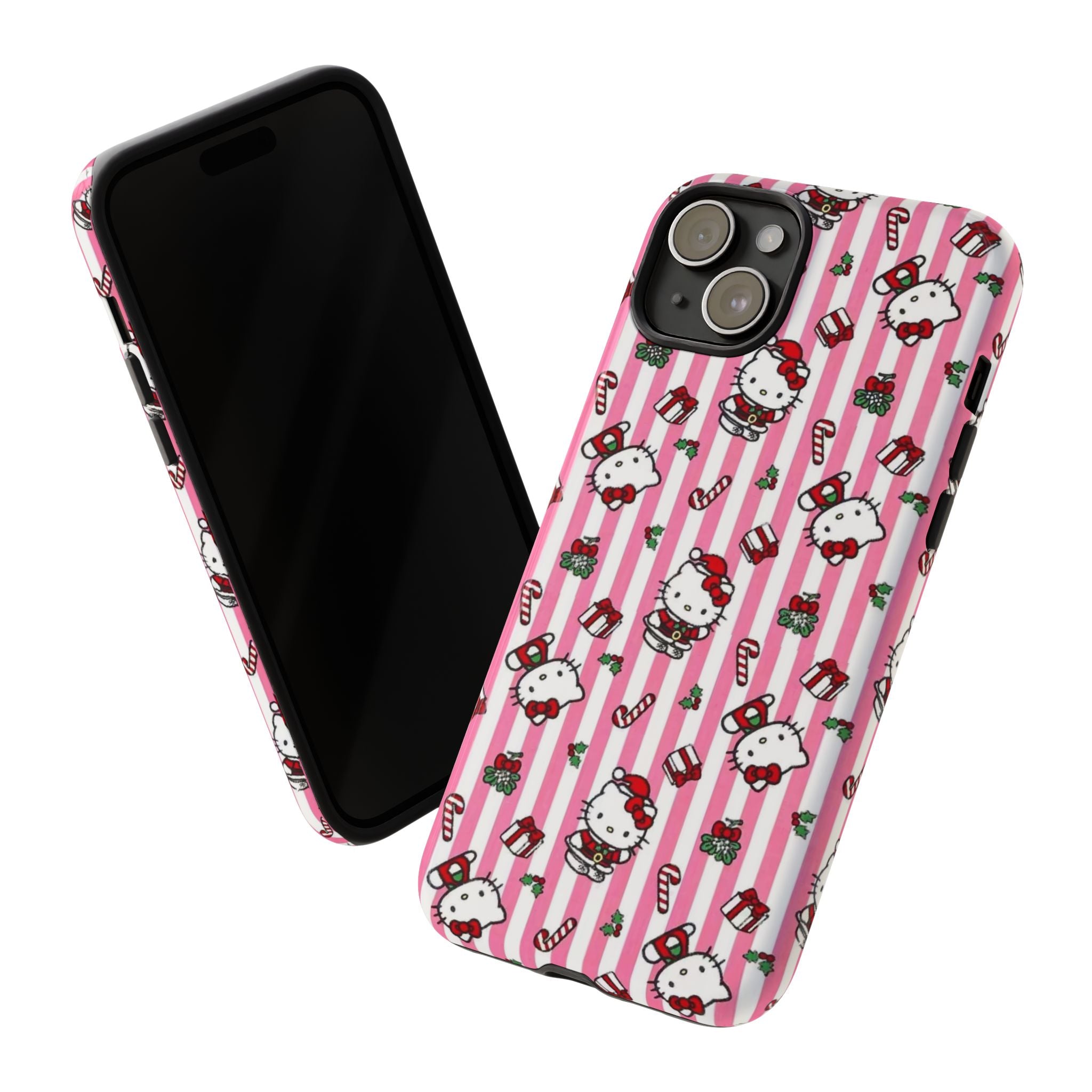 Hello Kitty Pink Holiday Phone Case — Cute Candy Cane & Gift iPhone Cover
