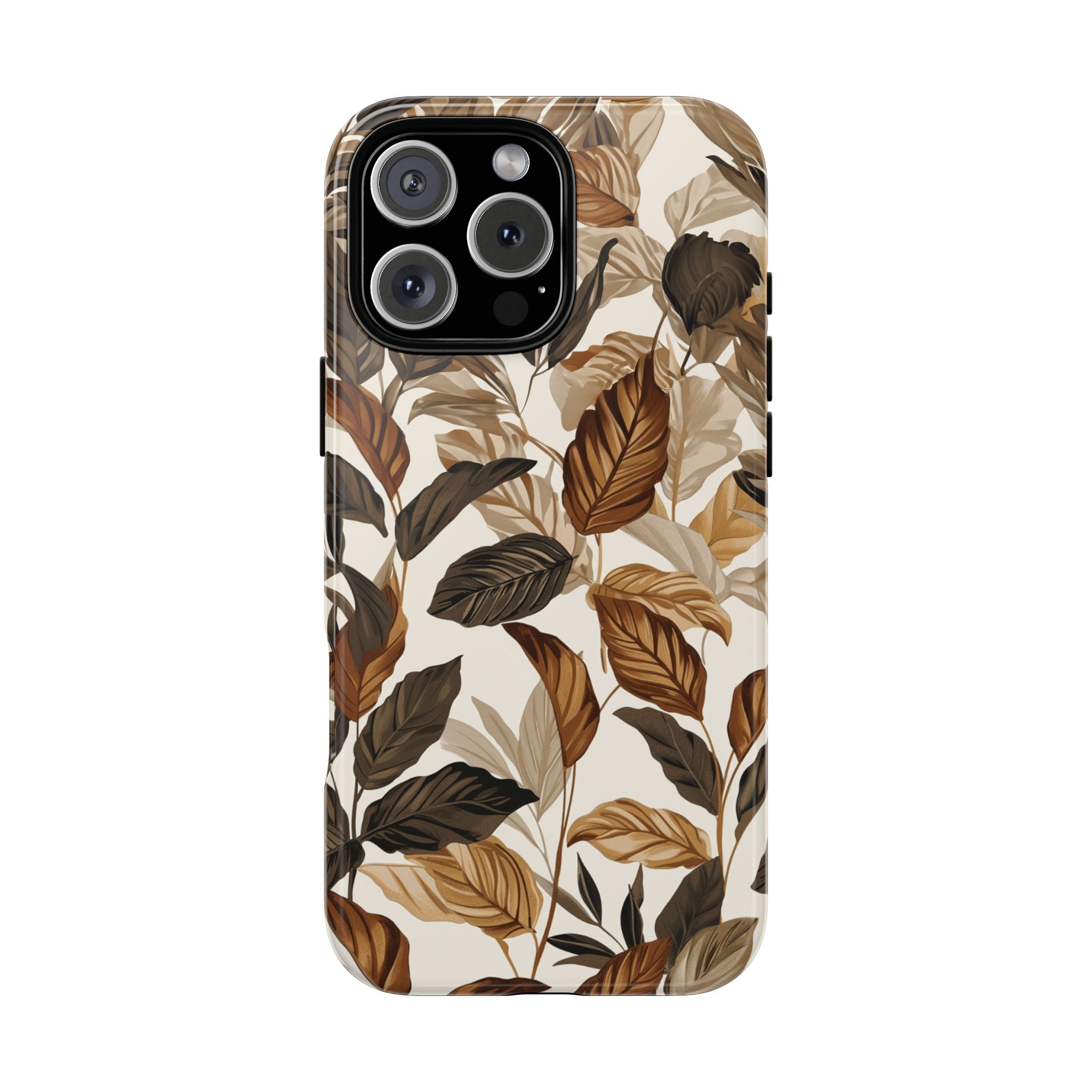 Autumn Leaves Phone Case — Brown Botanical Tough Case