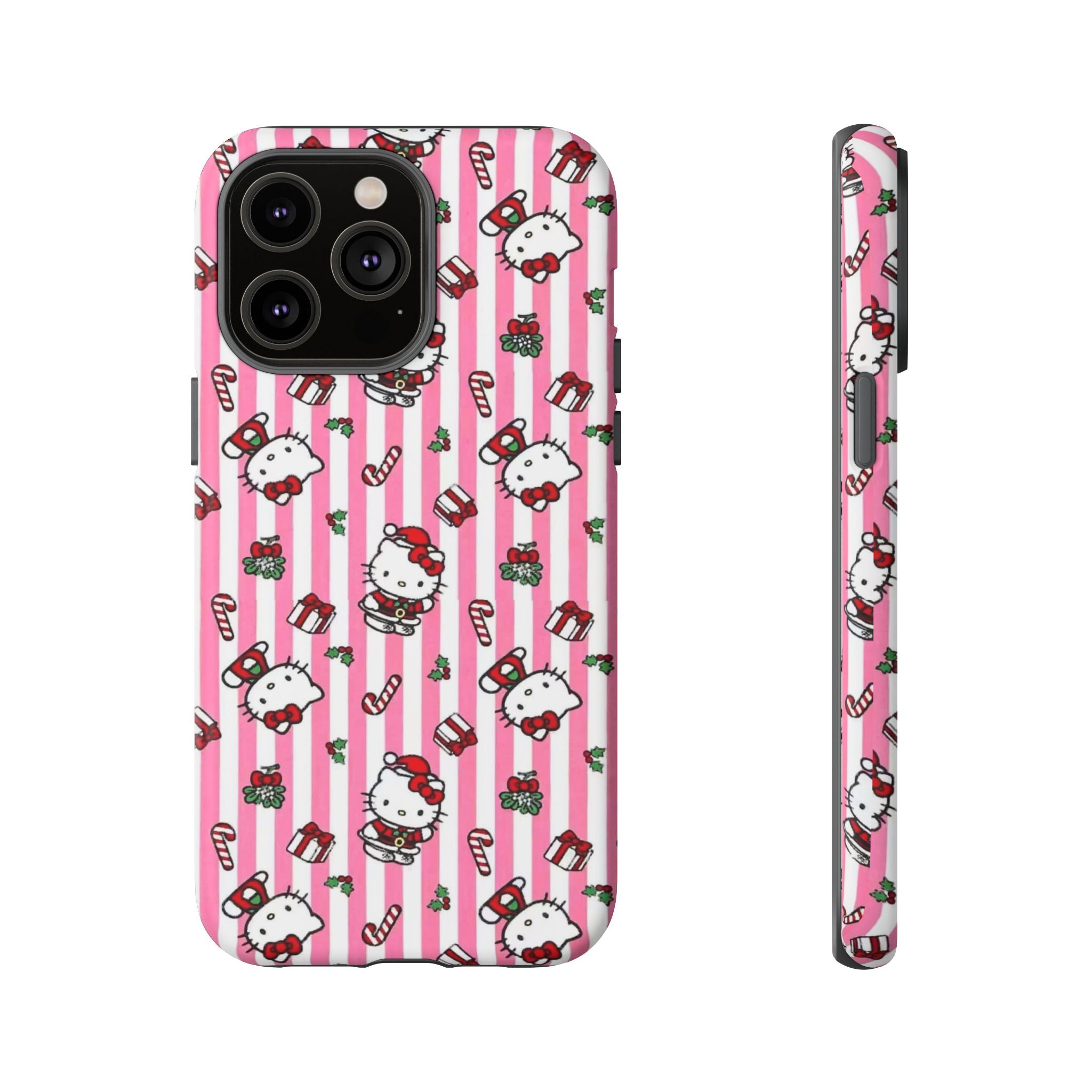 Hello Kitty Pink Holiday Phone Case — Cute Candy Cane & Gift iPhone Cover