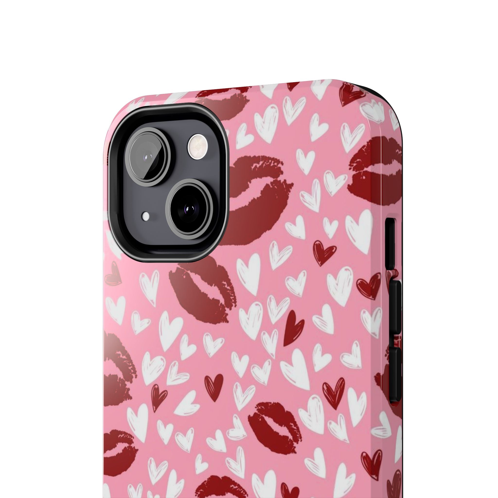 Pink Kiss Hearts Tough Phone Case — Cute Valentine Protective Phone Cover