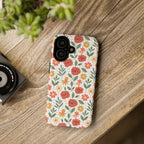 Floral Rose Pattern Tough Phone Case — Durable Garden-Inspired Protection