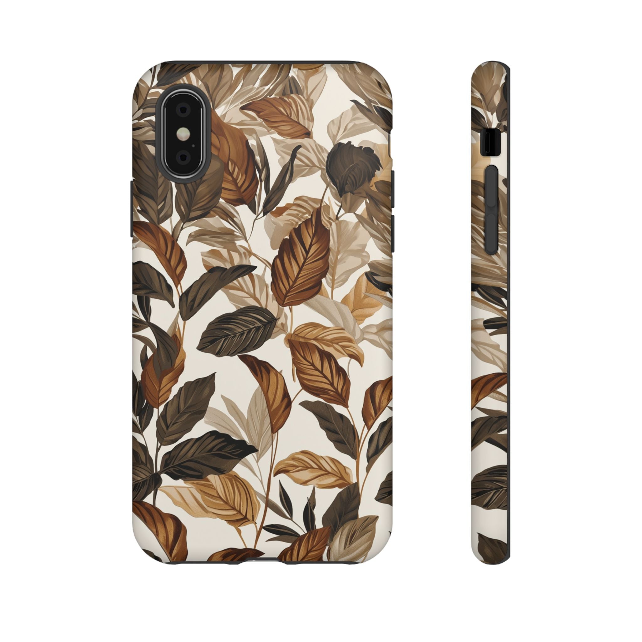 Autumn Leaves Phone Case — Brown Botanical Tough Case