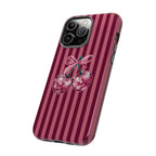 Cherry Disco Phone Case — Pink Striped Tough Case