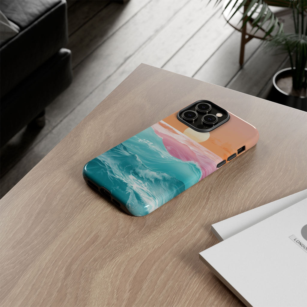 Sunset Ocean Tough Phone Case — Pastel Waves iPhone Cover