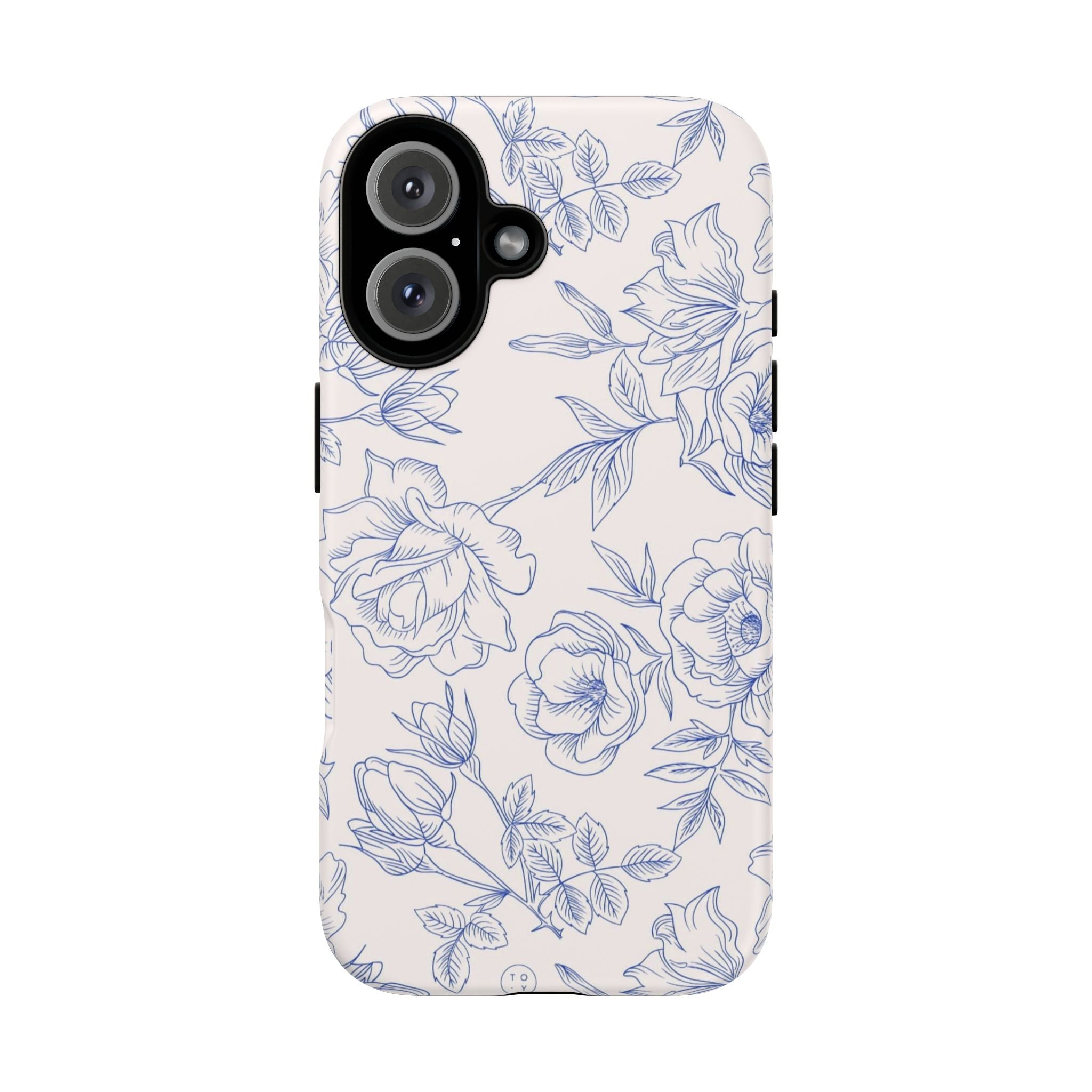 Phone Case — Blue Floral Sketch Tough Protective Case