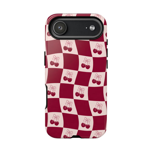 Cherry Checkerboard Tough Phone Case