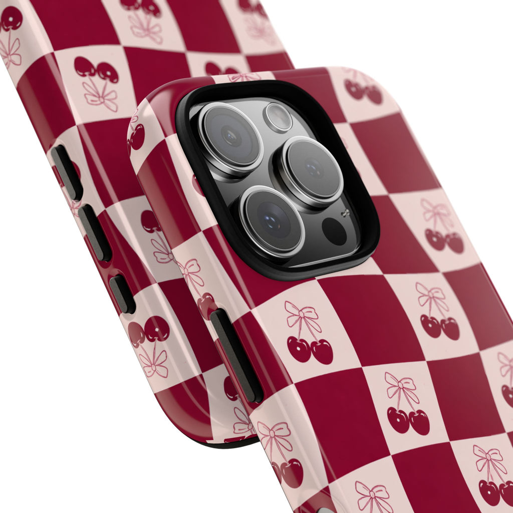 Cherry Checkerboard Tough Phone Case