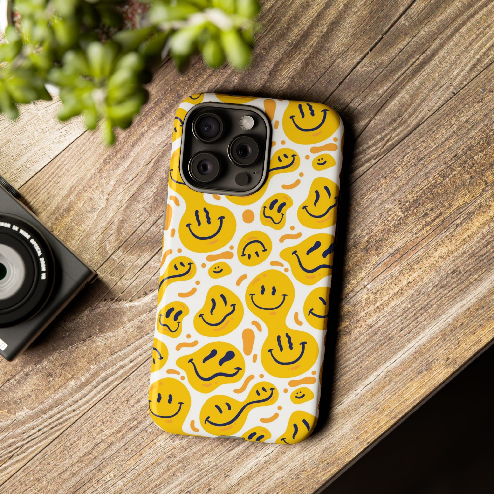 Smiley Melt Phone Case — Yellow Happy Face Protective Cover