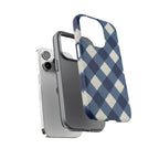 Blue Buffalo Plaid Tough Phone Case — Durable Protective iPhone Cover