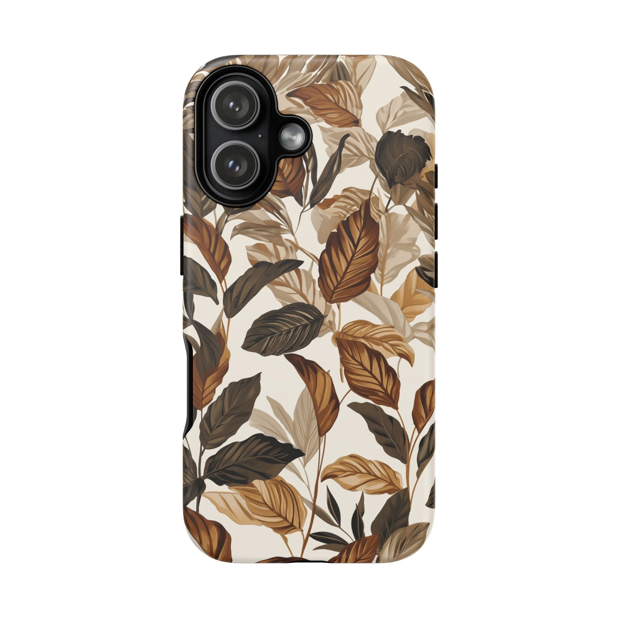 Autumn Leaves Phone Case — Brown Botanical Tough Case
