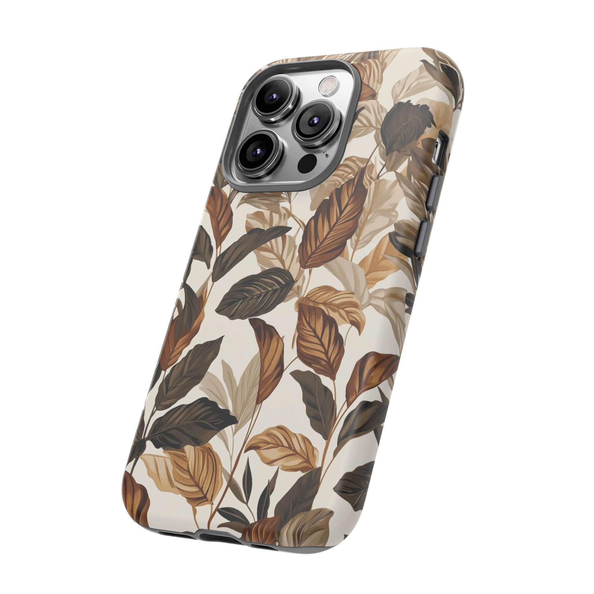 Autumn Leaves Phone Case — Brown Botanical Tough Case