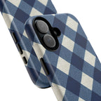 Blue Buffalo Plaid Tough Phone Case — Durable Protective iPhone Cover