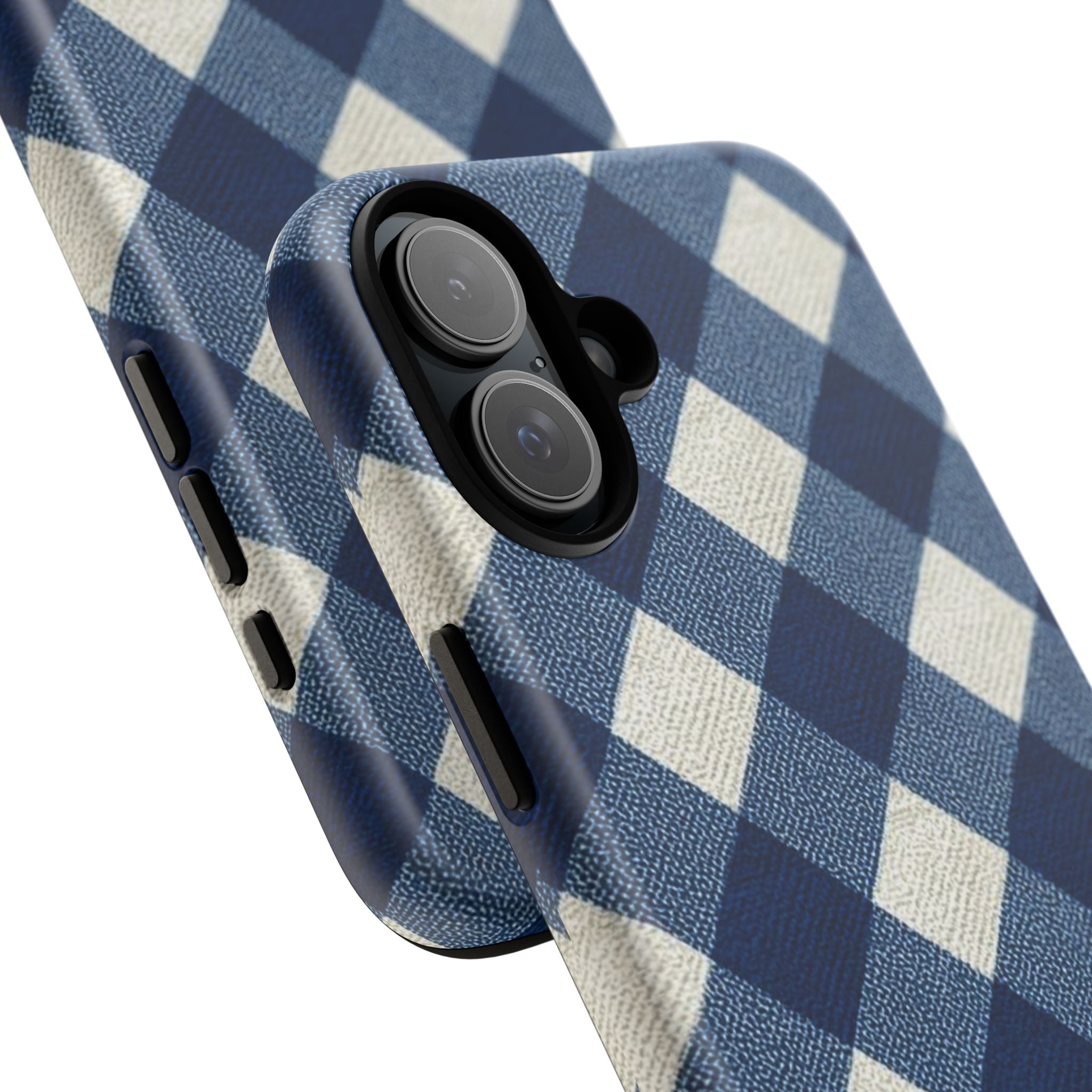 Blue Buffalo Plaid Tough Phone Case — Durable Protective iPhone Cover