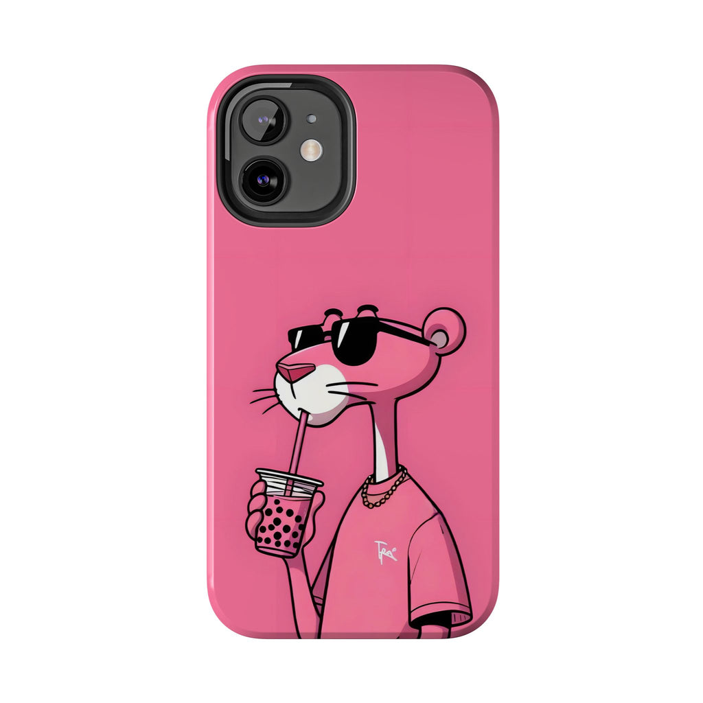 Pink Panther Bubble Tea Phone Case — Tough Protective iPhone Cover