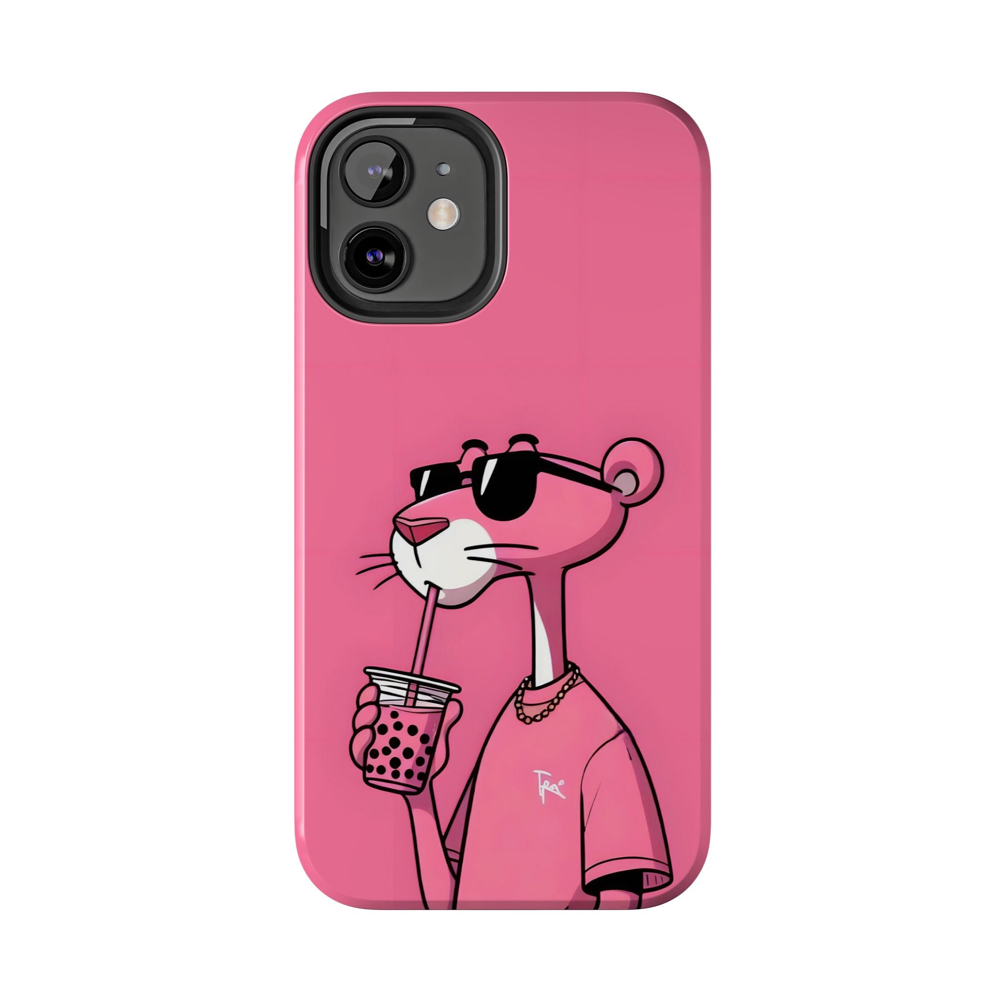 Pink Panther Bubble Tea Phone Case — Tough Protective iPhone Cover