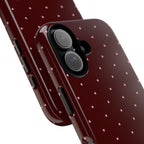Maroon Polka Dot Tough Phone Case — Slim Protective iPhone Cover