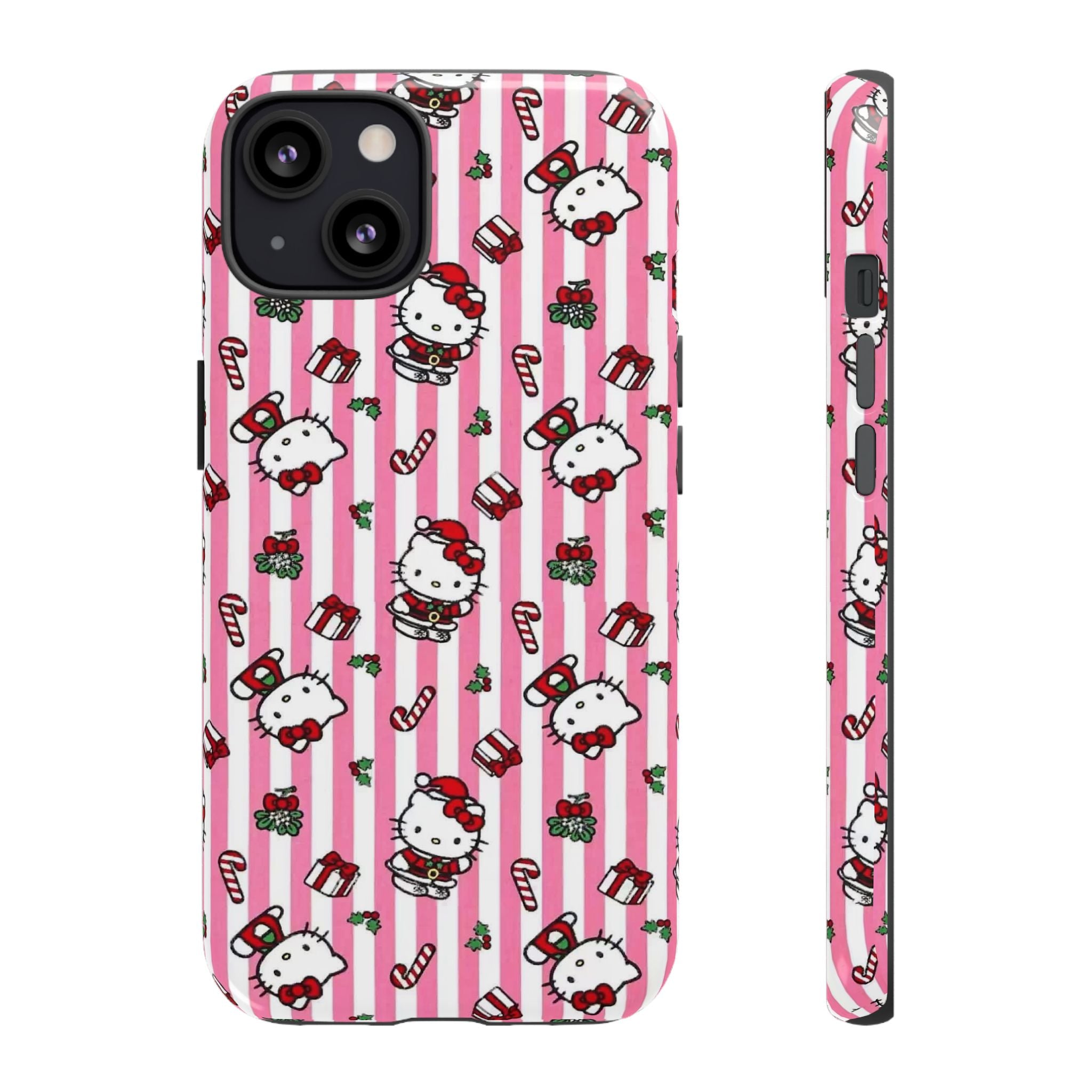 Hello Kitty Pink Holiday Phone Case — Cute Candy Cane & Gift iPhone Cover