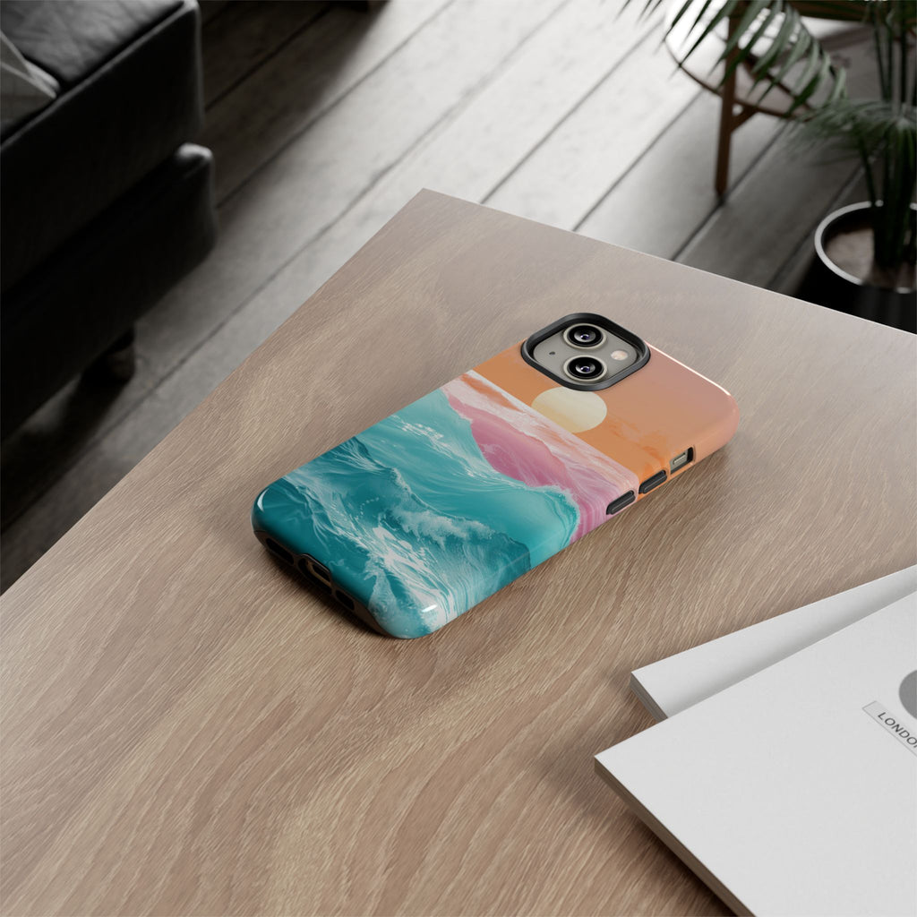 Sunset Ocean Tough Phone Case — Pastel Waves iPhone Cover