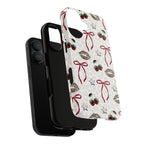 Cherry Bow Phone Case — Retro Cherry & Lips Pattern iPhone Cover