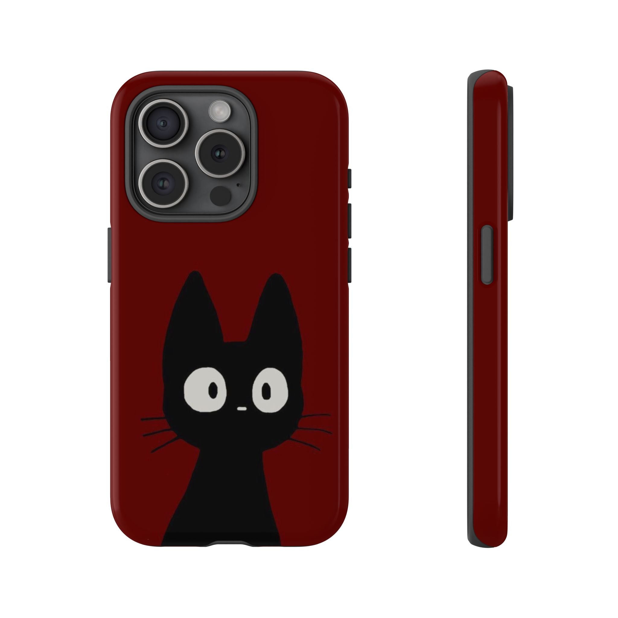 Black Cat Phone Case — Cute Kawaii Cat iPhone Cover ("Tough Cases")