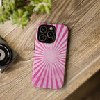 Pink Sunburst Tough Phone Case — Retro Radiant iPhone Cover