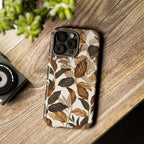 Autumn Leaves Phone Case — Brown Botanical Tough Case