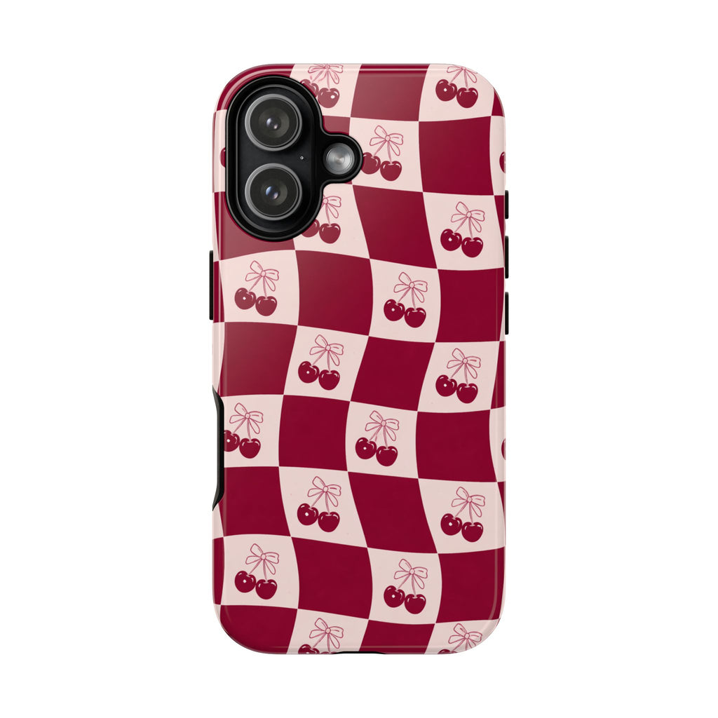 Cherry Checkerboard Tough Phone Case