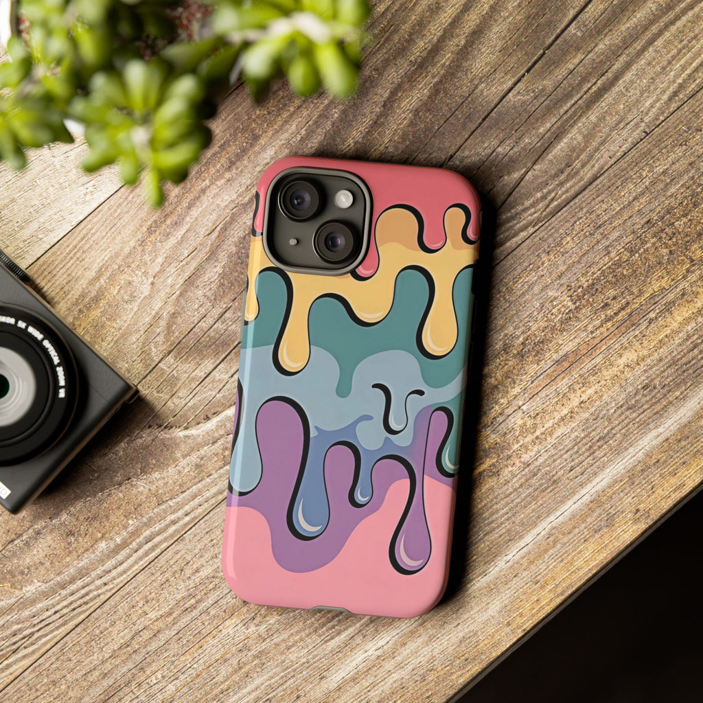 Color Drip Phone Case – Pastel Melting Art Protective Cover