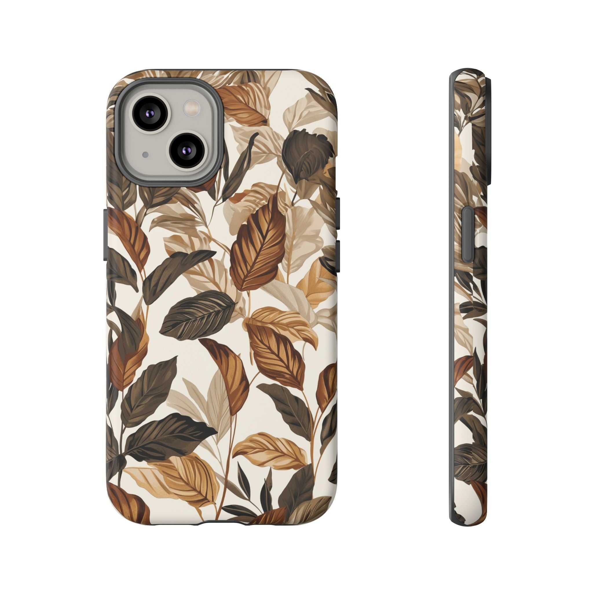 Autumn Leaves Phone Case — Brown Botanical Tough Case
