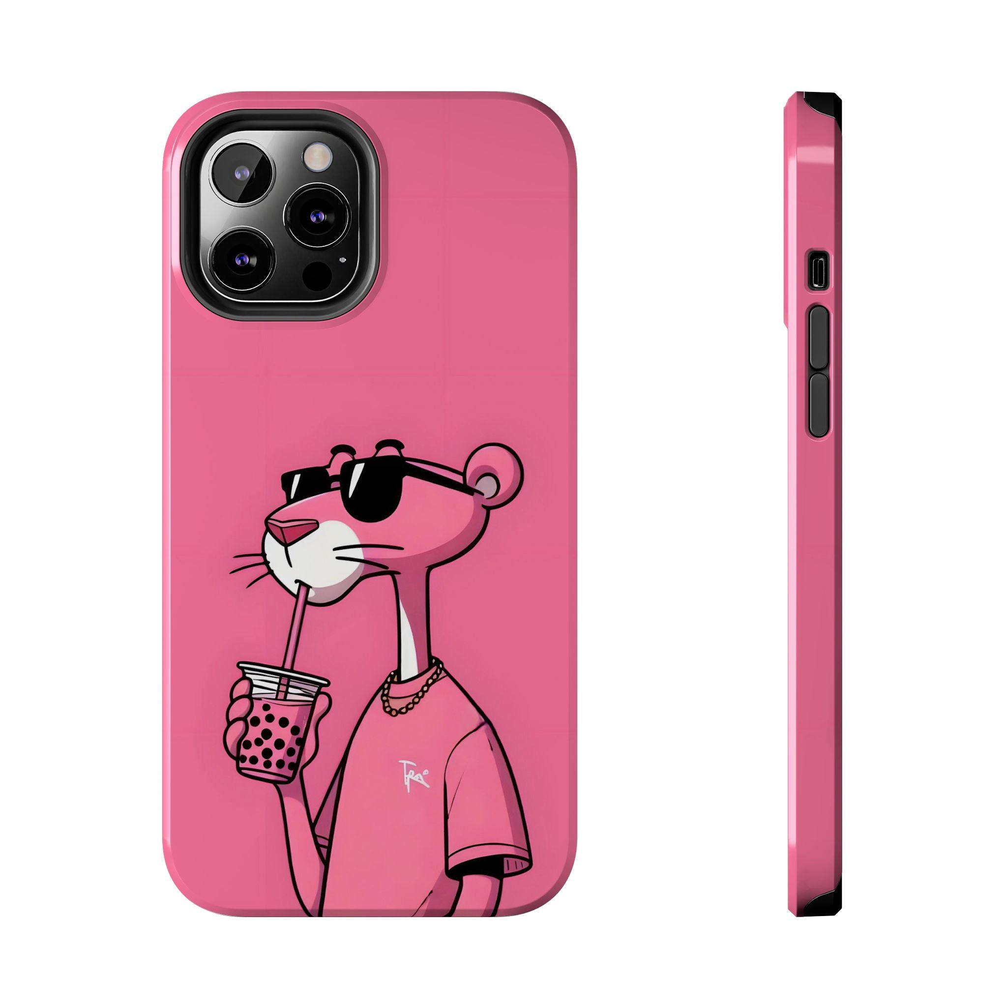 Pink Panther Bubble Tea Phone Case — Tough Protective iPhone Cover