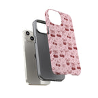 Cherry Pattern Phone Case — Cute Pink Cherries with Bows Durable Tough Case