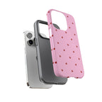 Pink Heart Pattern Tough Phone Case — Cute Red Hearts Protective Phone Cover (Valentine’s Day Gift)