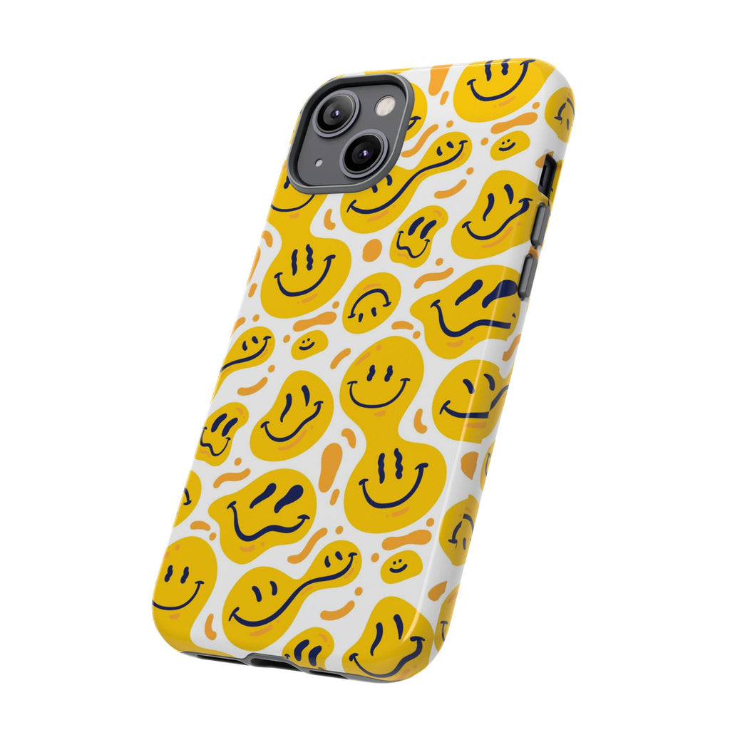 Smiley Melt Phone Case — Yellow Happy Face Protective Cover