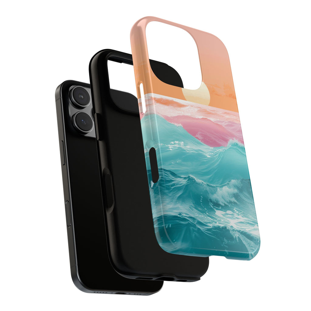 Sunset Ocean Tough Phone Case — Pastel Waves iPhone Cover