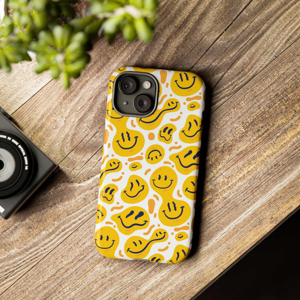 Smiley Melt Phone Case — Yellow Happy Face Protective Cover
