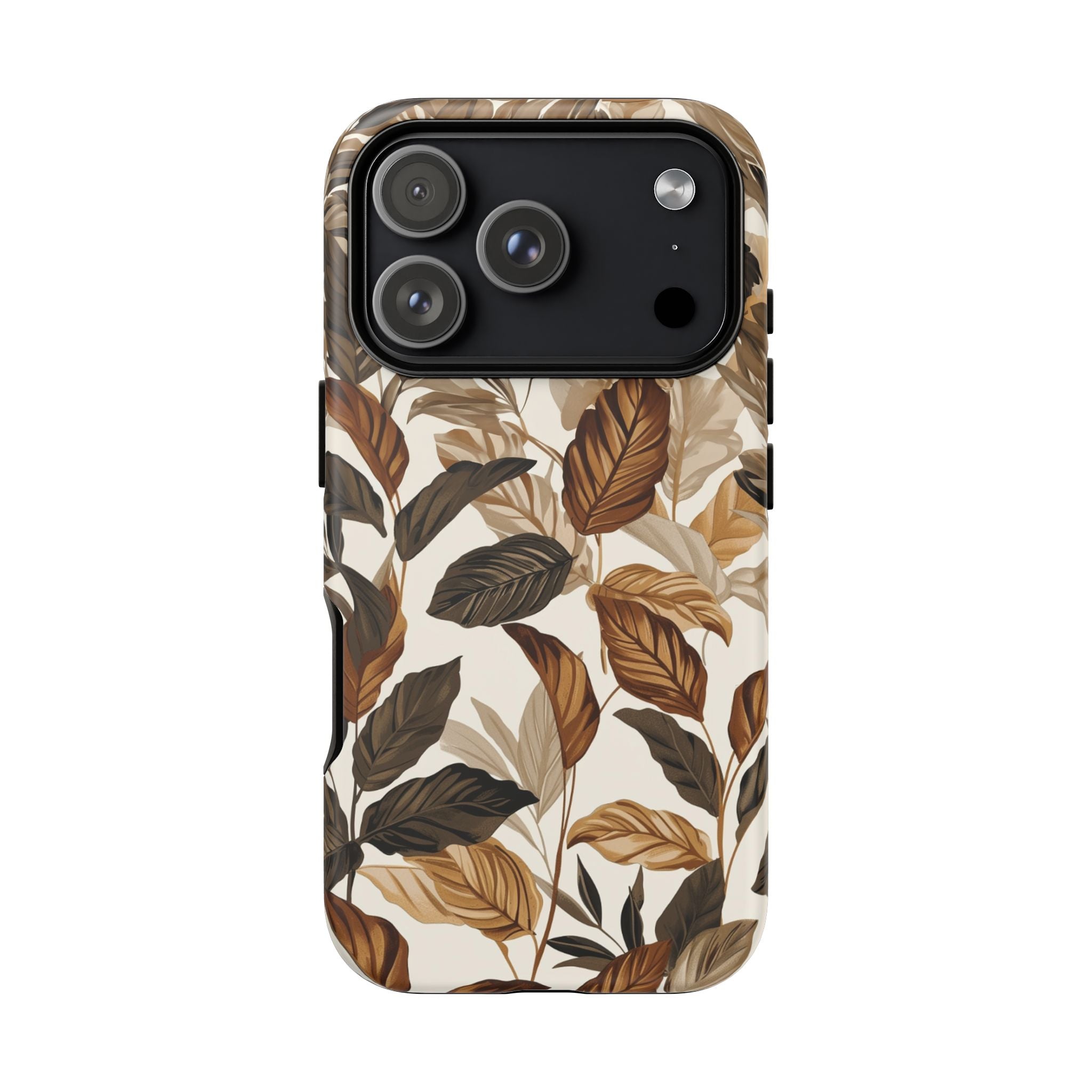 Autumn Leaves Phone Case — Brown Botanical Tough Case