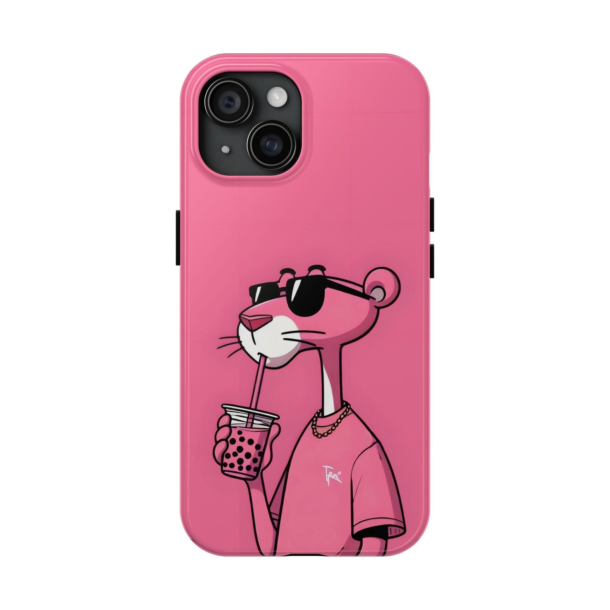 Pink Panther Bubble Tea Phone Case — Tough Protective iPhone Cover