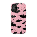 Pink Bat Pattern Tough Phone Case — Cute Halloween Bat Wings Design
