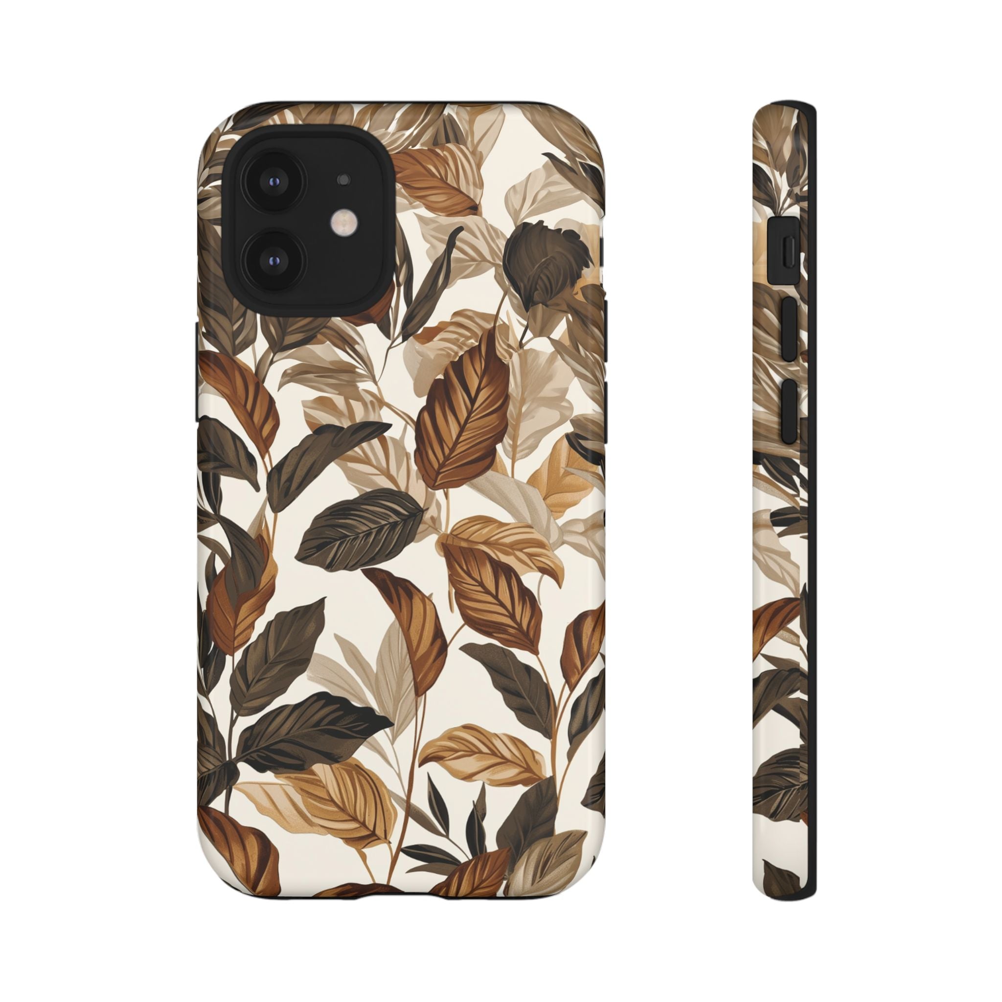 Autumn Leaves Phone Case — Brown Botanical Tough Case