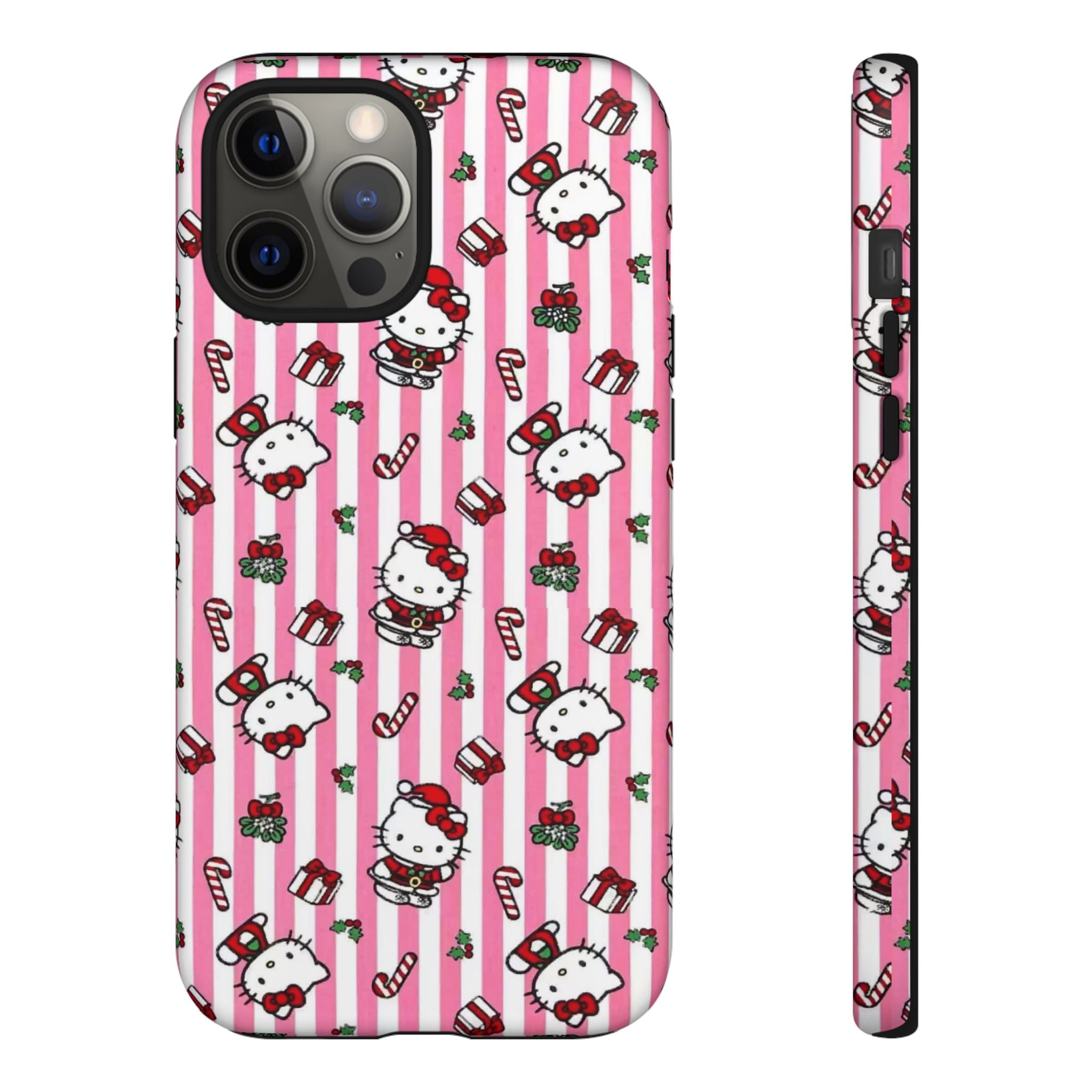 Hello Kitty Pink Holiday Phone Case — Cute Candy Cane & Gift iPhone Cover