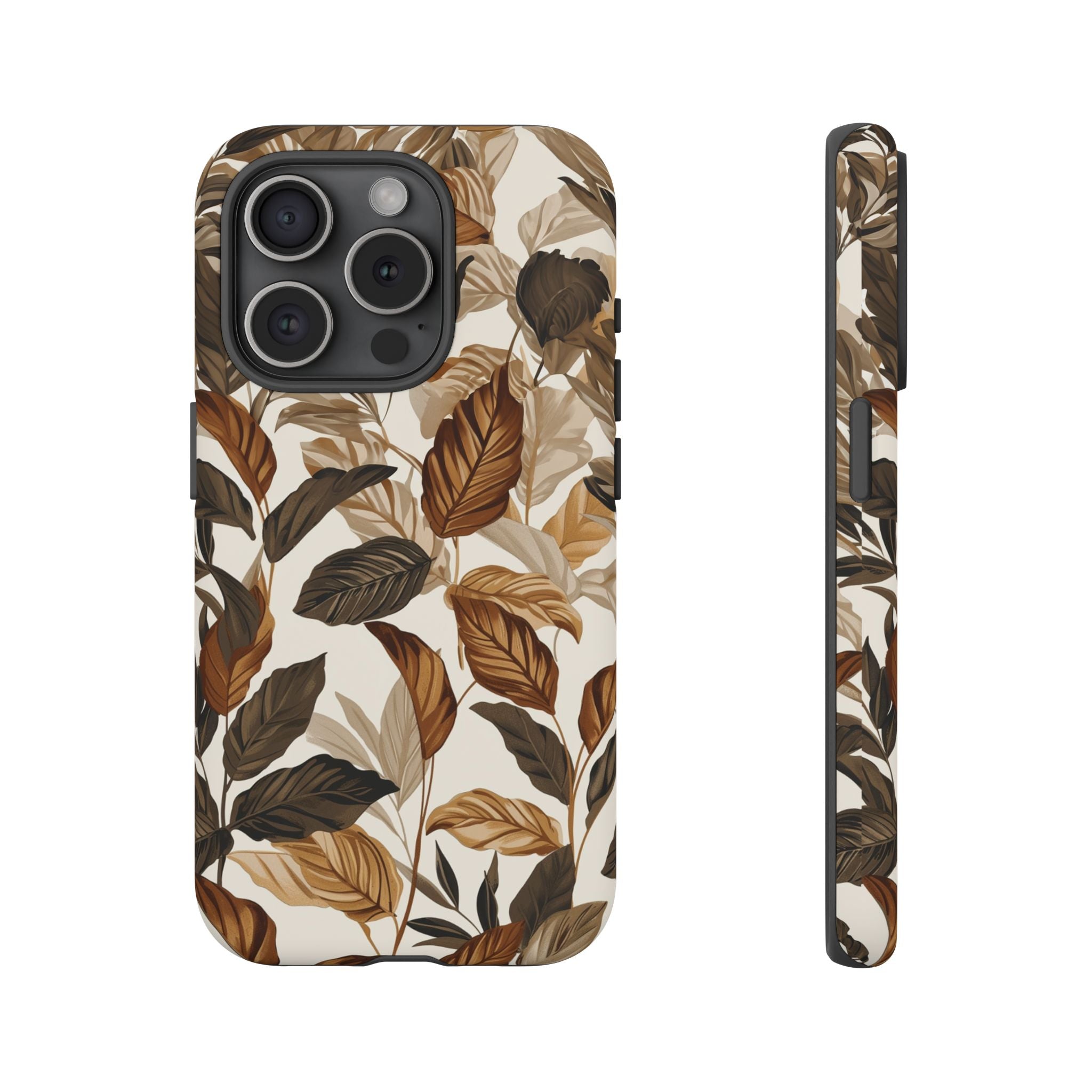 Autumn Leaves Phone Case — Brown Botanical Tough Case